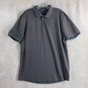 Lululemon Tech Pique Polo Shirt Men's XL Live In Practice Golf Short Sleeve Gray